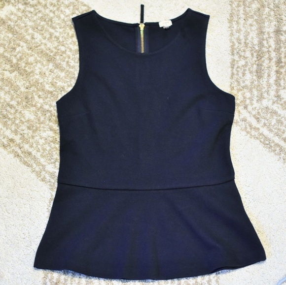 SOLD - J. Crew Factory Navy Ponte Peplum Tank Top - Picture 4 of 7
